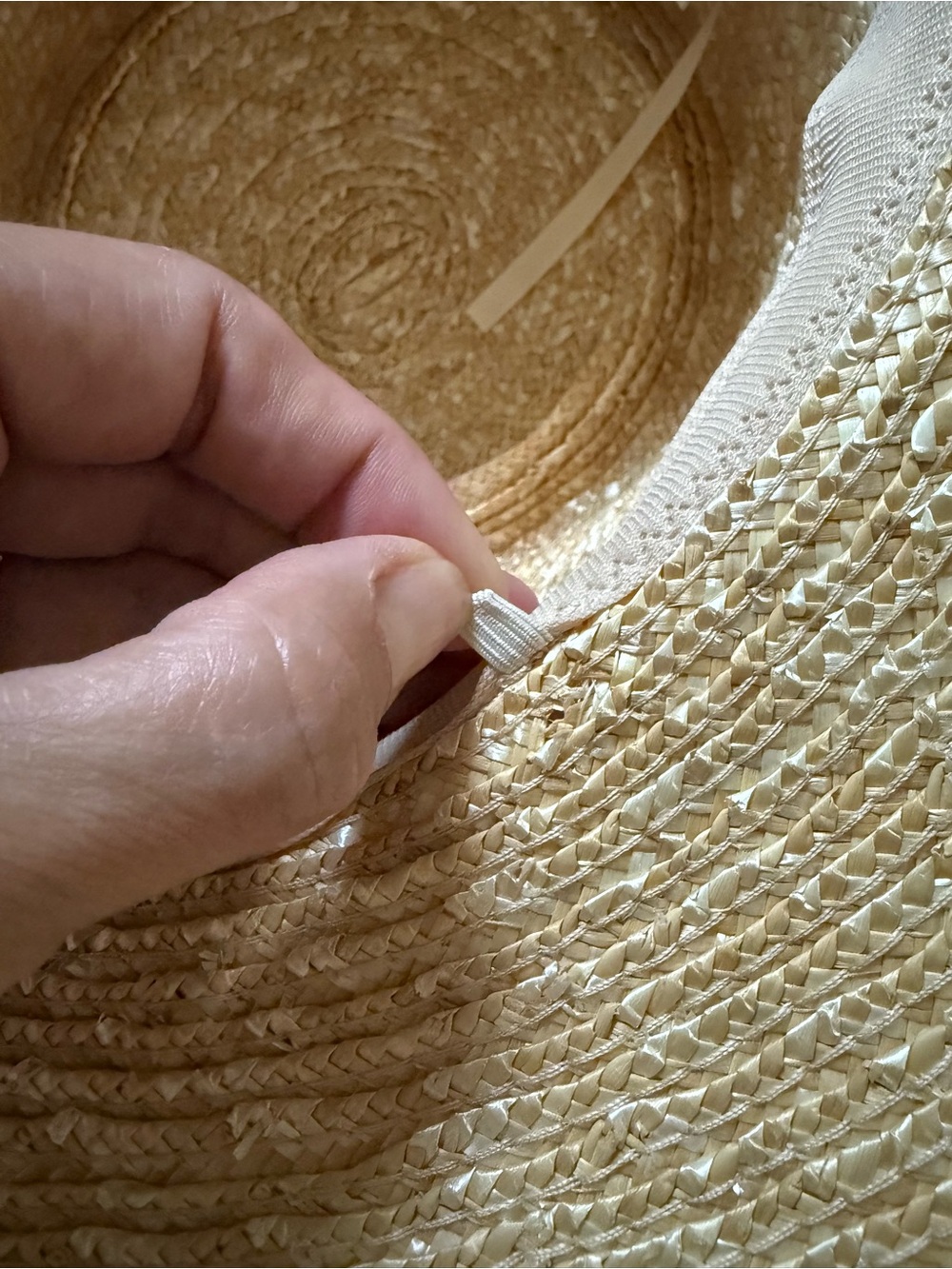 Straw Sun Hat with Brown Tie - Picture 10 of 12